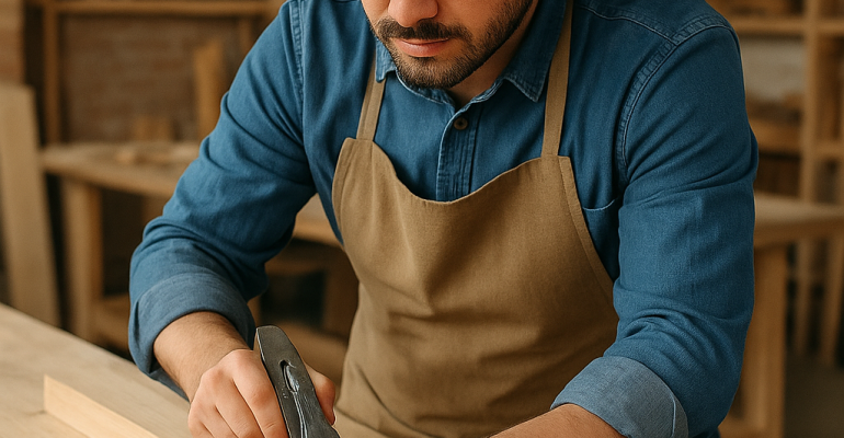 Woodworking Focus in Carpentry Workshop
